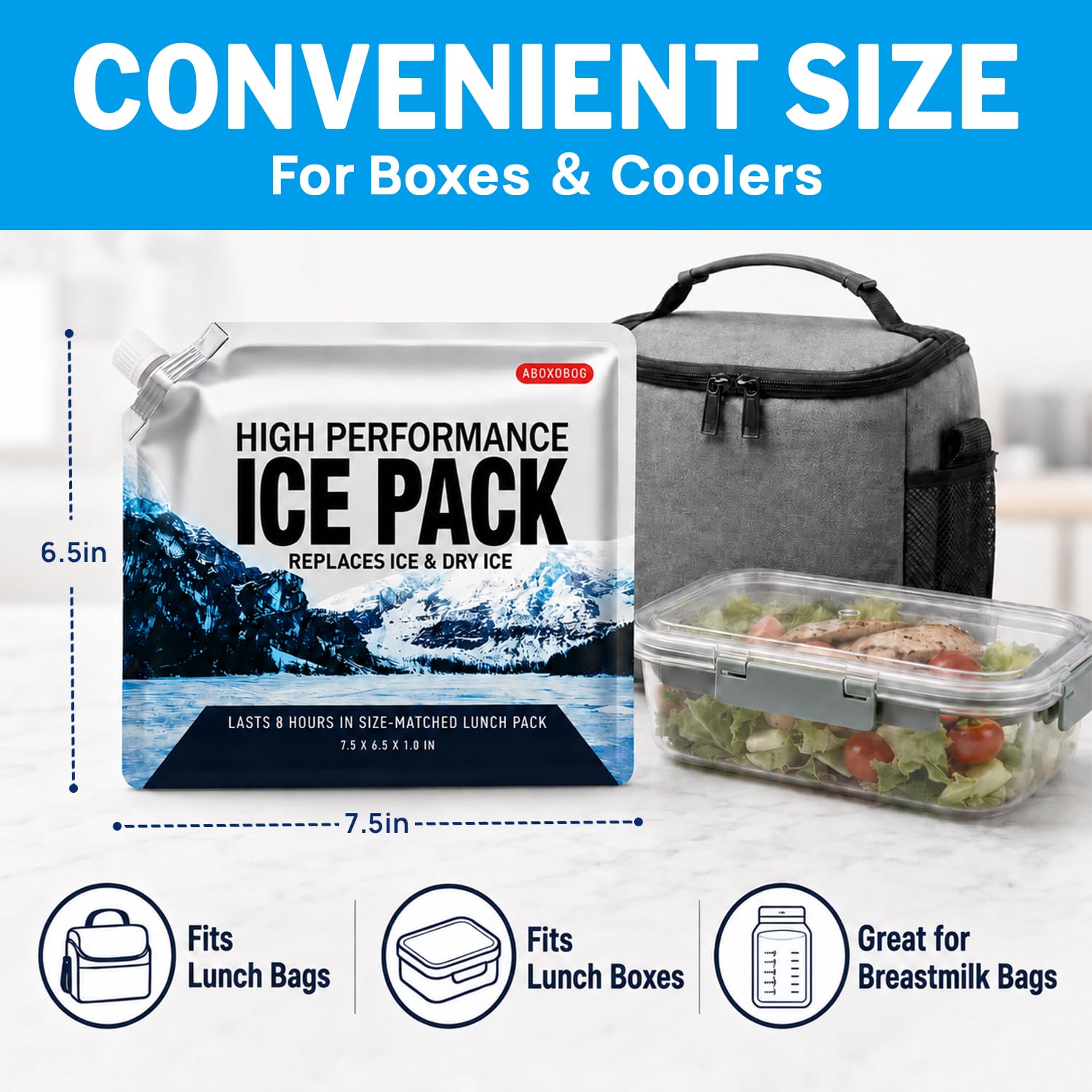 Paquetes de hielo reutilizables para enfriadores, paquetes de gel de larga duración para bolsas refrigeradoras, lonchera, bolsa refrigeradora, mantiene la comida fría fresca (juego pequeño