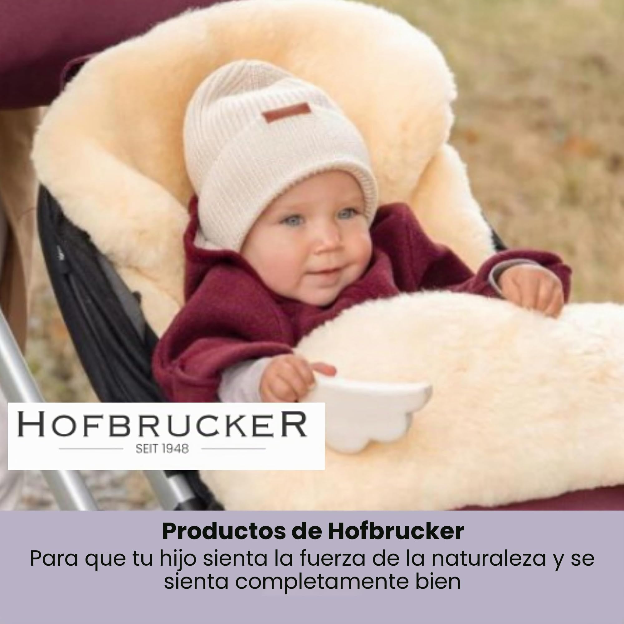 Hofbrucker® Alfombra de piel de oveja 100% suave de merino orgánico para bebé, auténtica piel de cordero de Baviera, curtido médico, libre de contaminantes, diferentes tamaños, ecológica, fabricada en