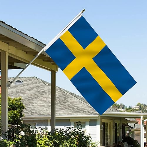 Miniatura 9 de Bandera albanesa de Albania de 3 x 5 pulgadas, doble cara, banderas nacionales de país para exteriores, material de nailon grueso de 3 capas con 2