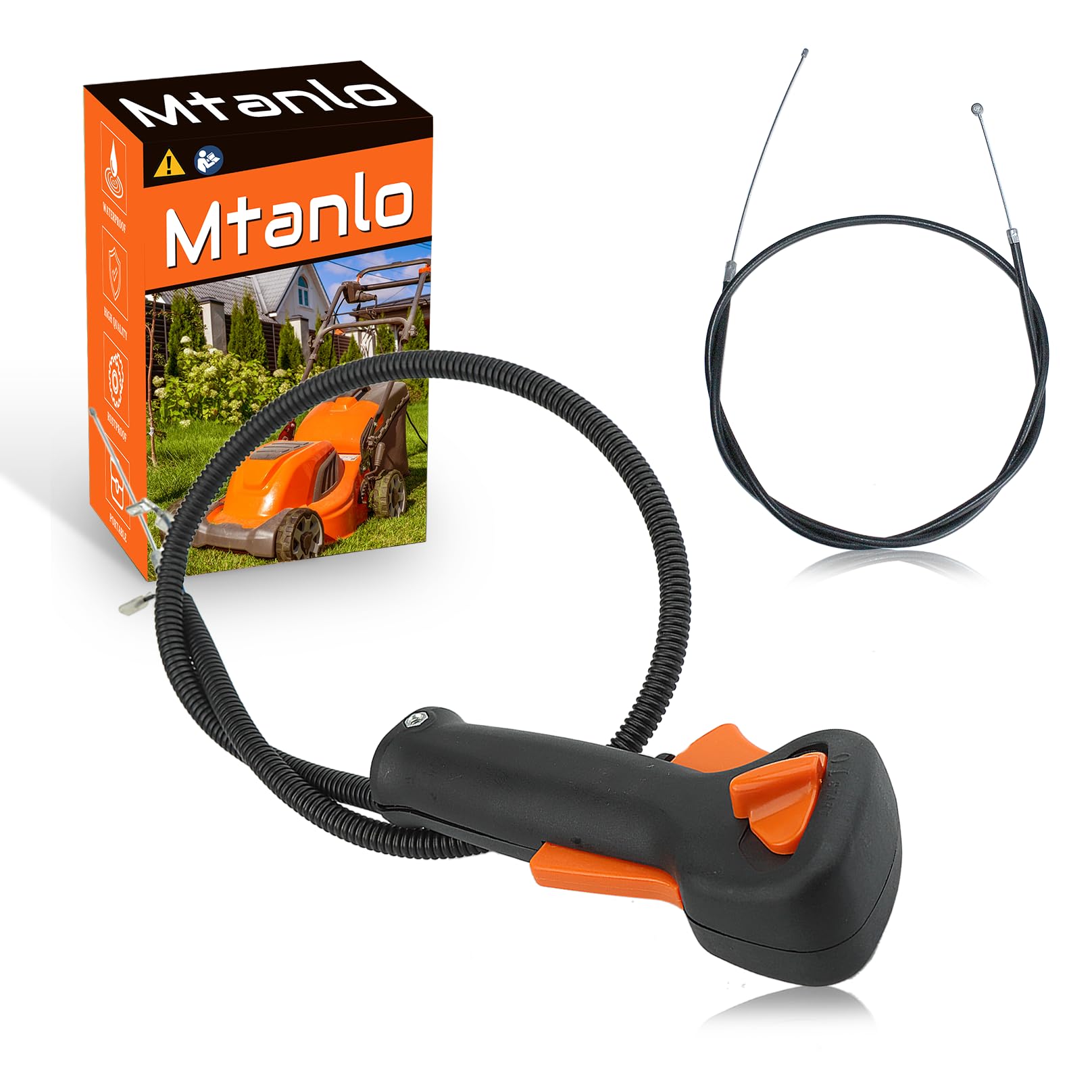 Cavo Acceleratore Per Stihl FS85, FS75, HT75, KM85, FC85 – 47 Cm In Metallo E Plastica, Con Maniglia A D