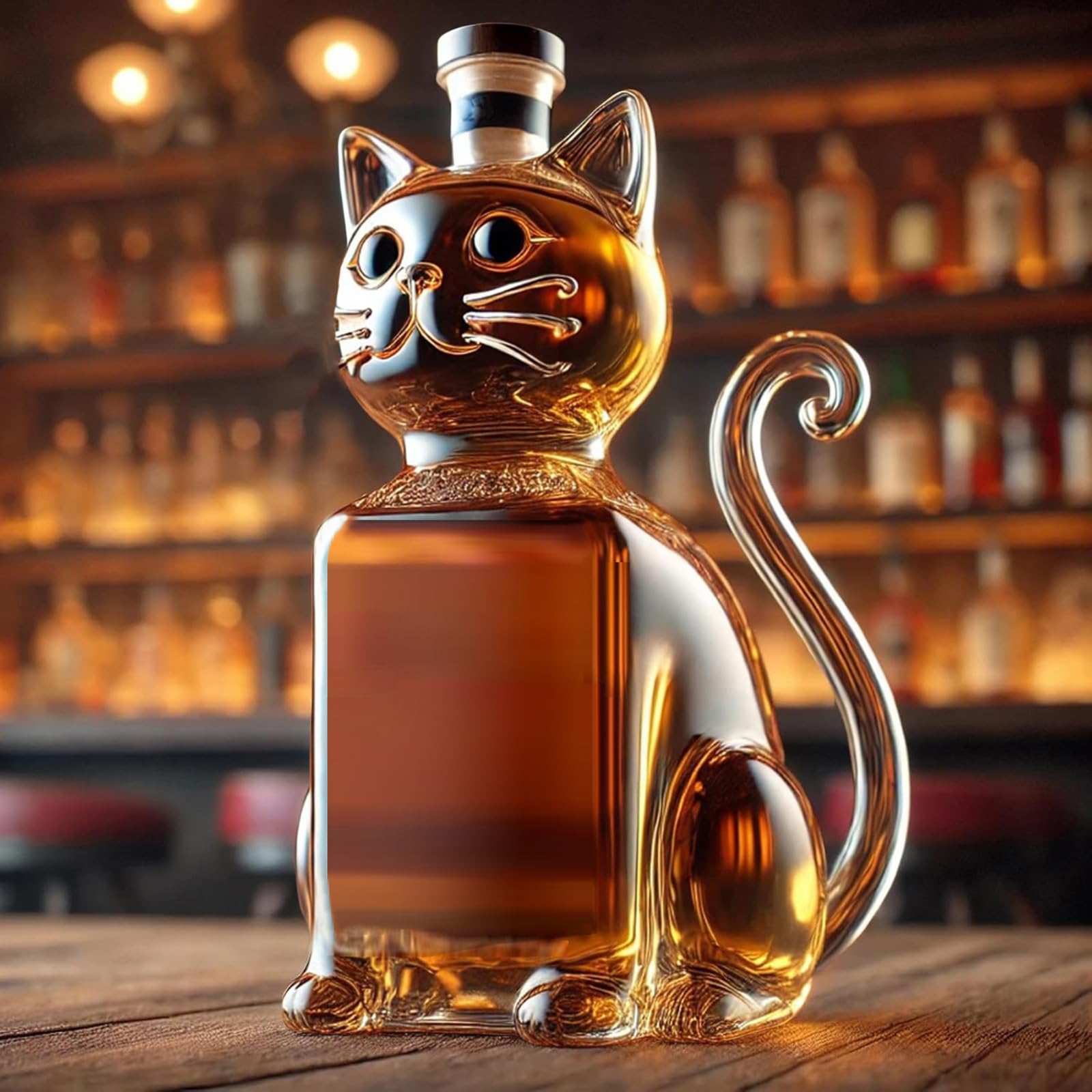 Amazon.com | Cat Whiskey Bottle, Funny Whiskey Cat Glass Decanter