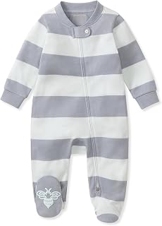Burt's Bees Baby Boys' Organic Cotton, Sleep and Play Footed Pajamas