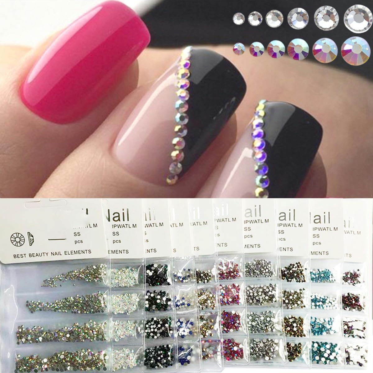 Novani Strasssteine SS10, Kristallklar – Flache Rückseite, 2,8 Mm Für Nail Art & Basteln