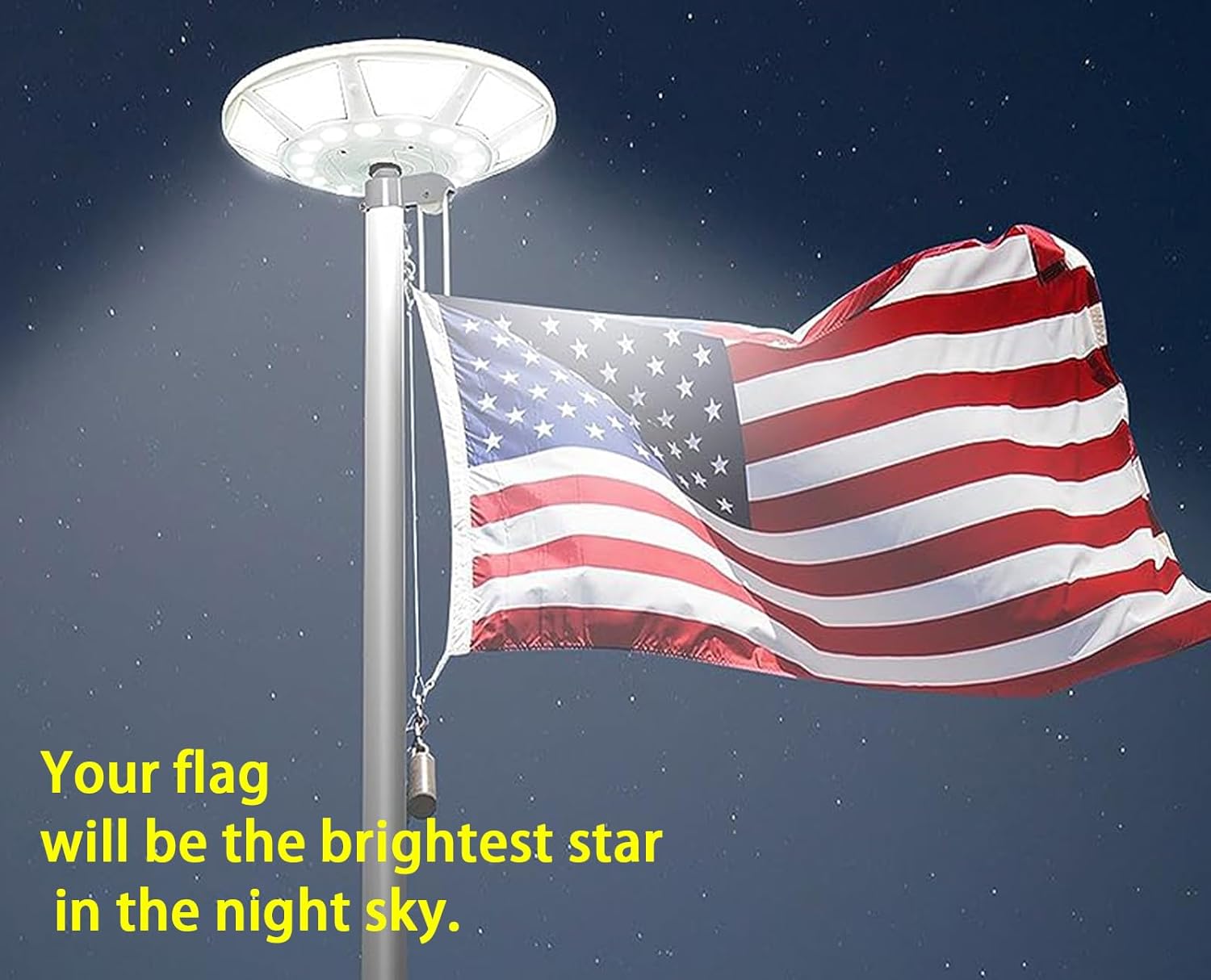 Solar Flag Pole Light, 266 LEDs Flag Pole Light Solar Powered, 4200 Lumens 12000mAh Up to 16 Hrs, Brightess Flagpole Light, Waterproof Dusk to Dawn for Most 15 to 25 Ft In-Ground Flagpoles