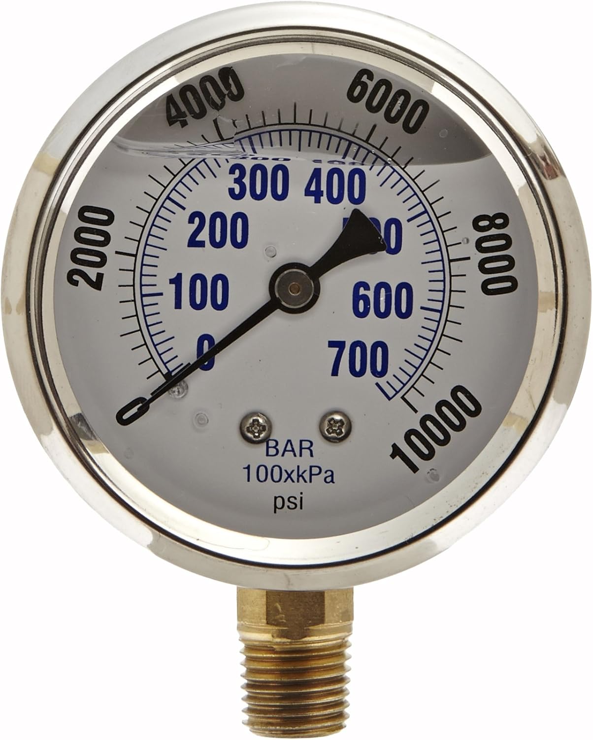 Manómetro Williams Hydraulics 8G05W, 2 1/2 pulgadas, 0-10000 psi
