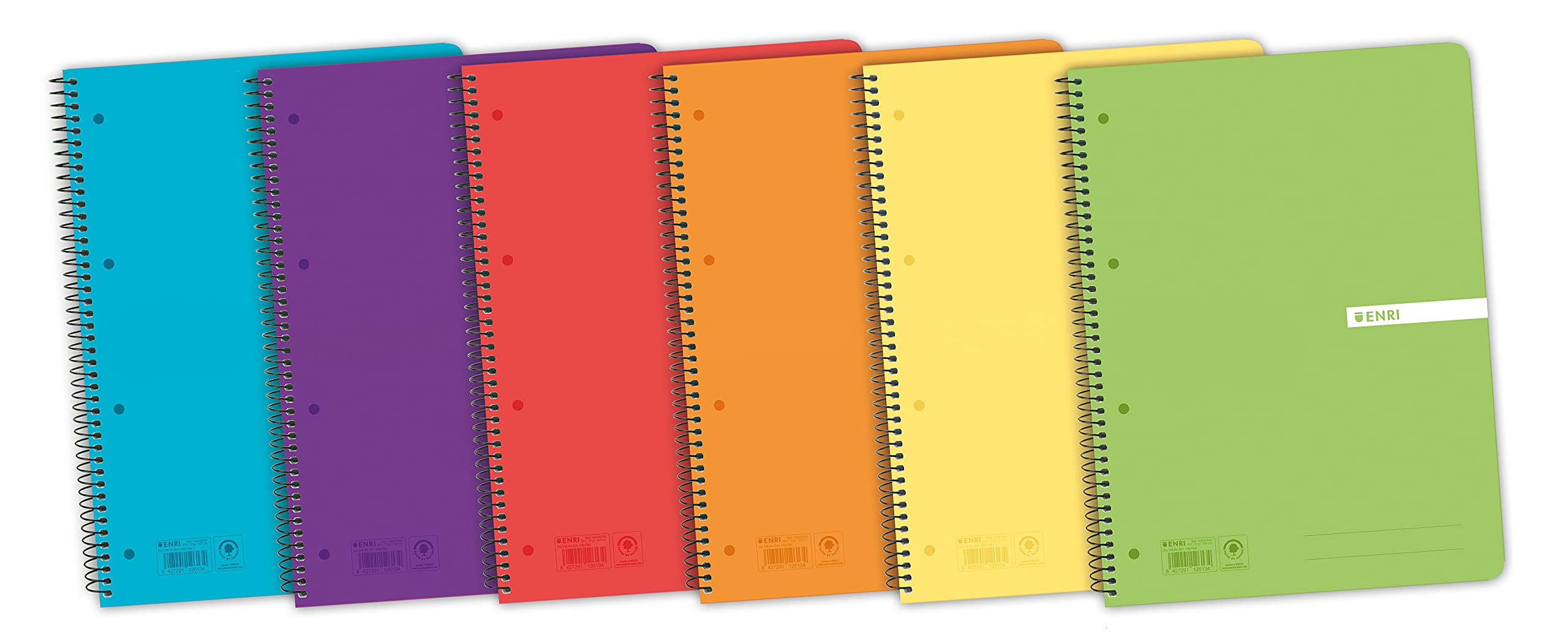 Enri 400042280, gebundenen Spirale Notebook 5 Stück ( farblich sortiert )