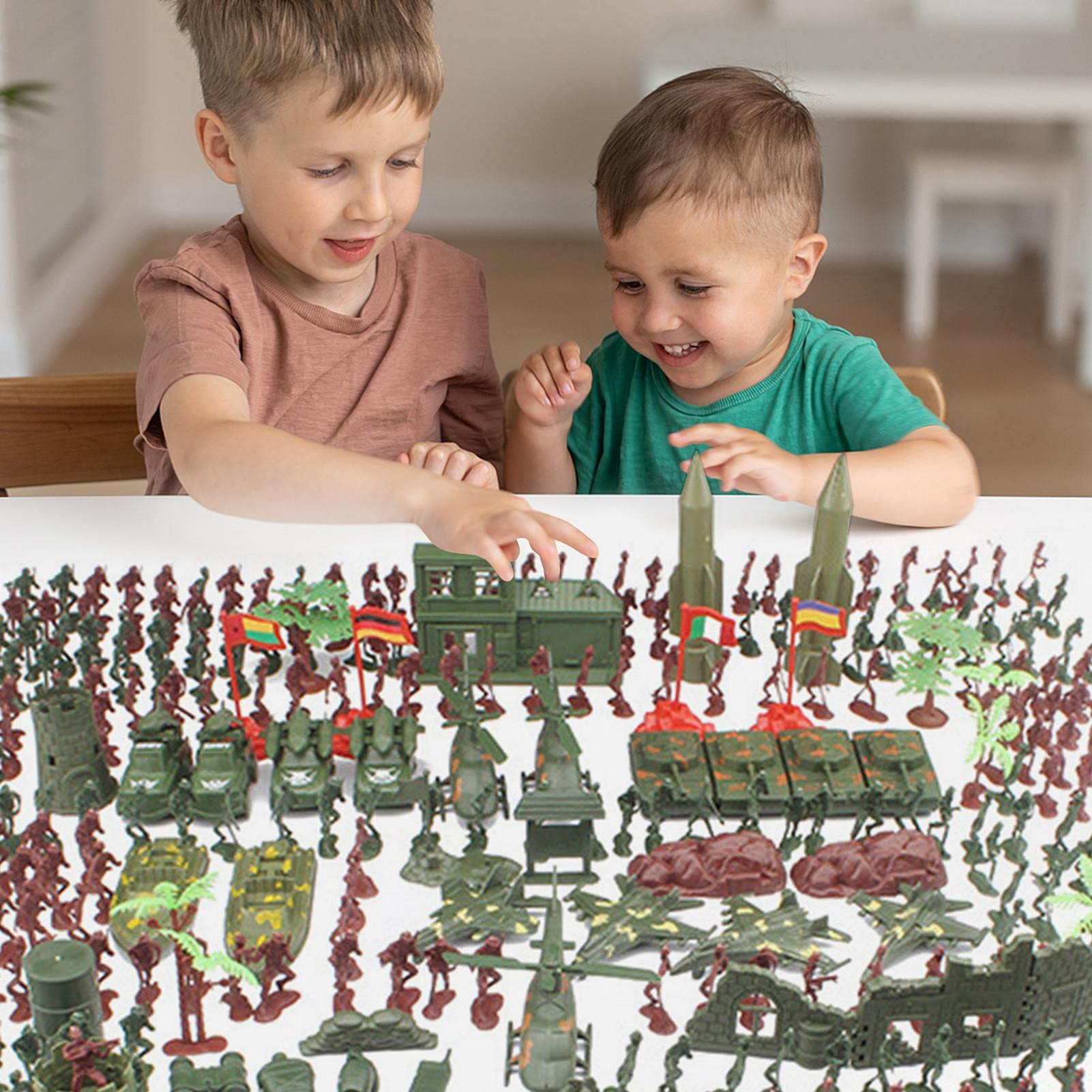 Juego De Juguetes RAINBOW TOYFROG Army Men Play Bucket Durante La Segunda Guerra Mundial Mas De 300 Unidades