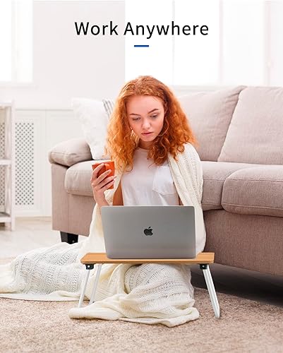 Miniatura 2 de Ruxury Escritorio Plegable para Regazo Soporte para Laptop Mesa de Cama Bandeja de Mesa, Bandeja para Servir Desayuno, Mini Mesa Portátil y Ligera