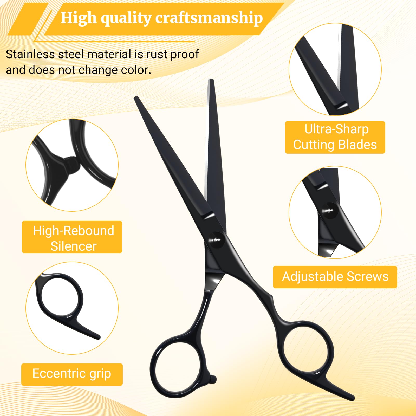 6.5" Professional Hair Scissors,Sharp Hairdressing Scissors for Women & Men - Image 4