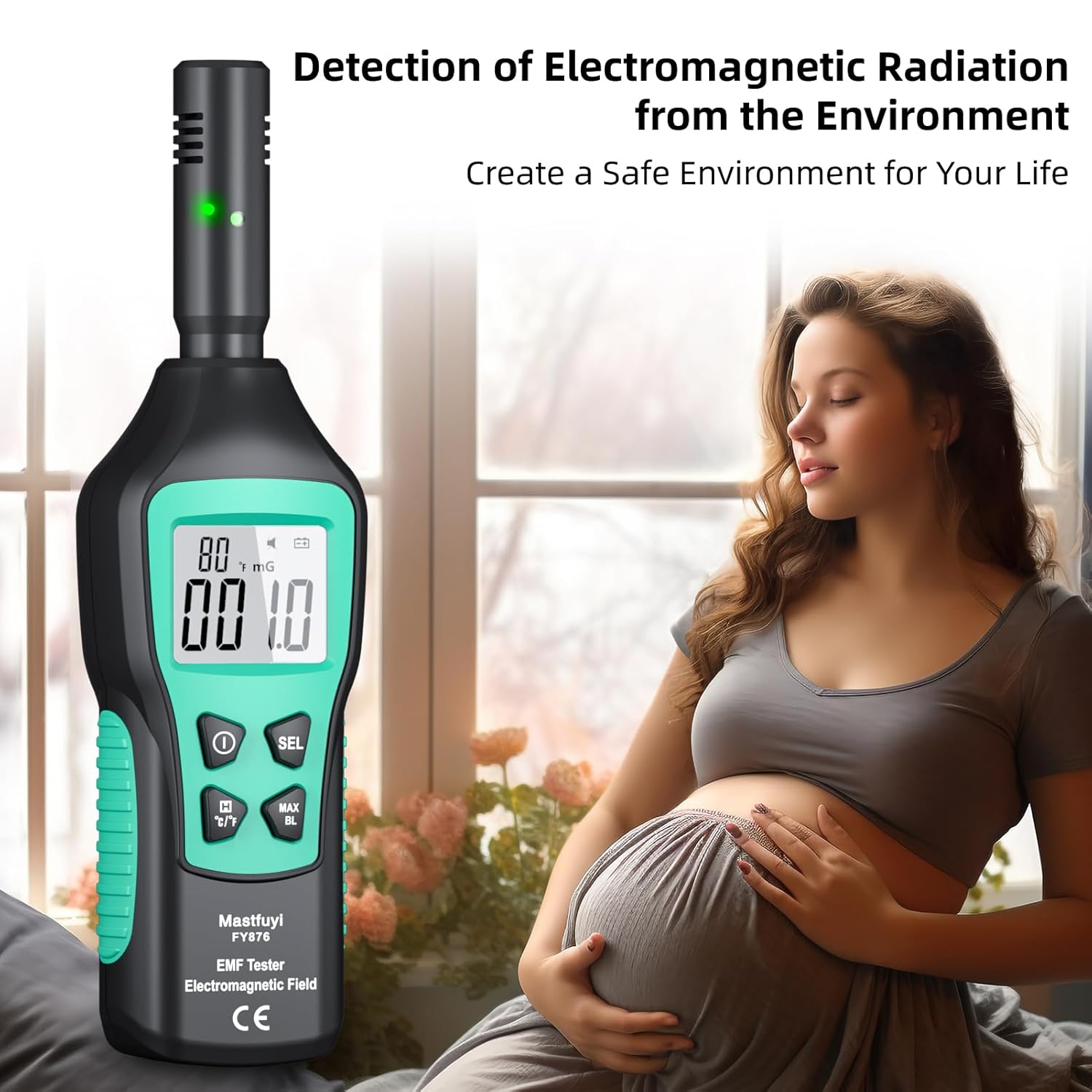 EMF Meter, EMF Detector, EMF Tester Digital LCD, Electromagnetic Radiation Detector for Outdoor, Home, Office, Ghost Hunting, Audible Alert, Indicator Lights