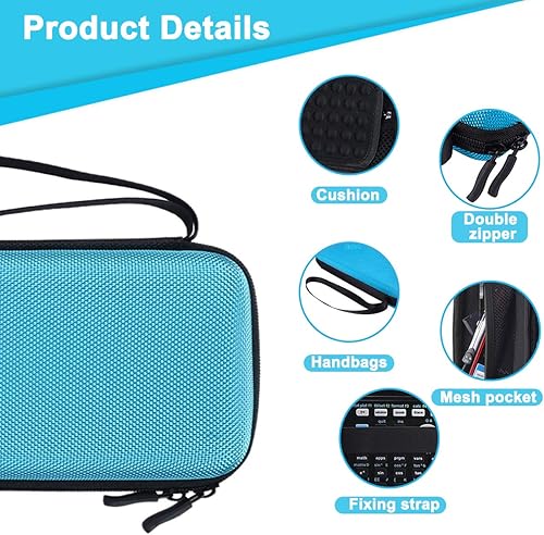 Miniatura 6 de Xberstar, estuche duro de EVA para guardar y transportar calculadora gráfica de Texas Instruments y otros elementos TI-84  83  Plus CE, estuche de