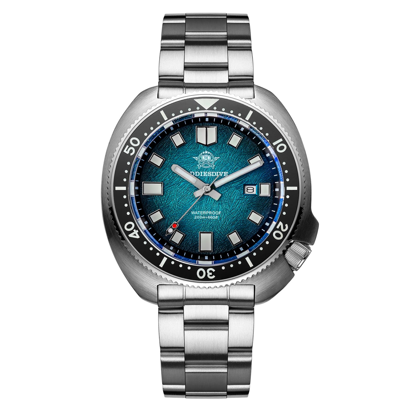 ADDIESDIVE Herren Taucheruhr 200M wasserdicht Quarzuhrwerk 2115 Saphirglas drehbare Lünette BGW9 Leuchtzeiger Edelstahlarmband Analog Quarzuhr AD2511
