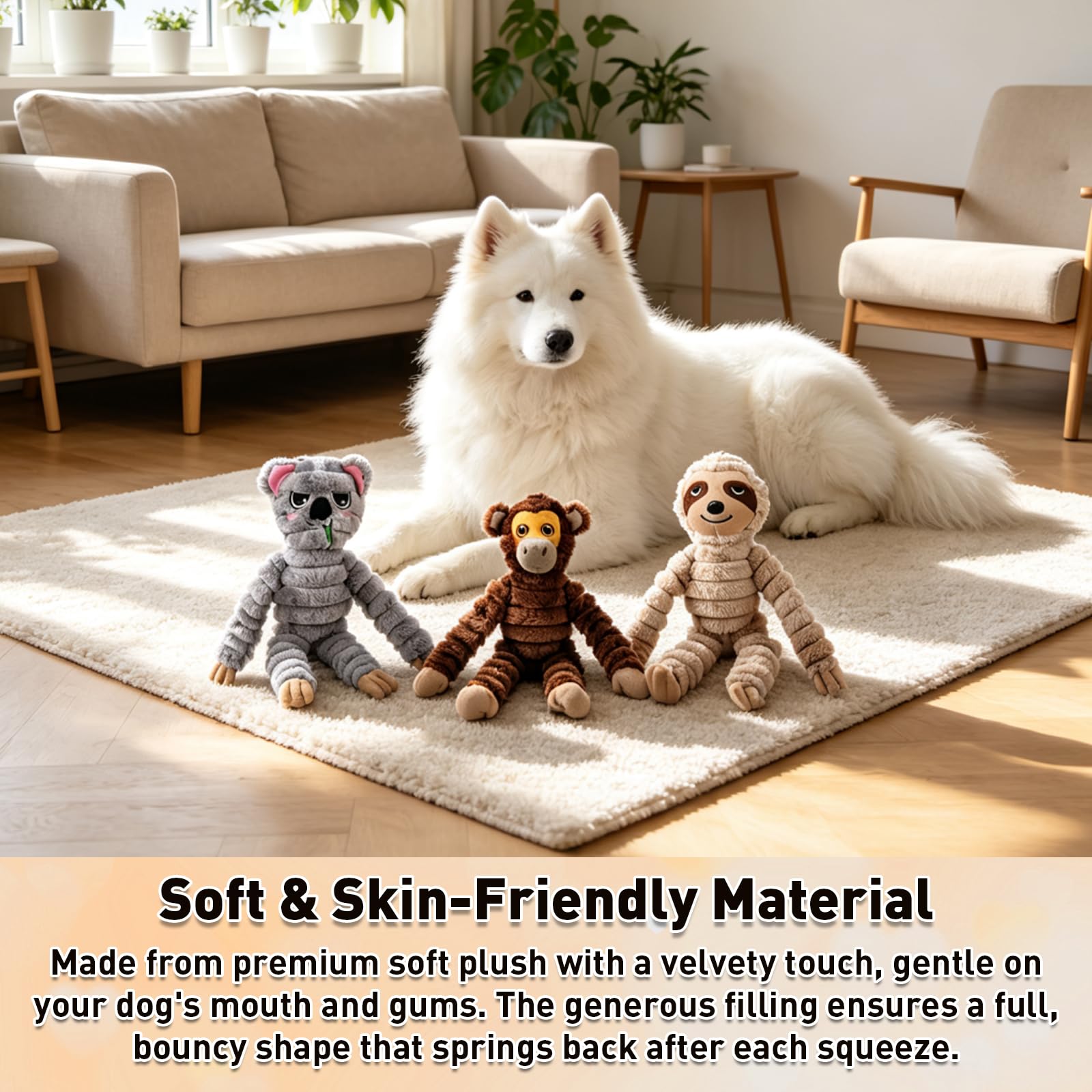 Jouet couineur en peluche, grand jouet pour chien pour mâcheurs