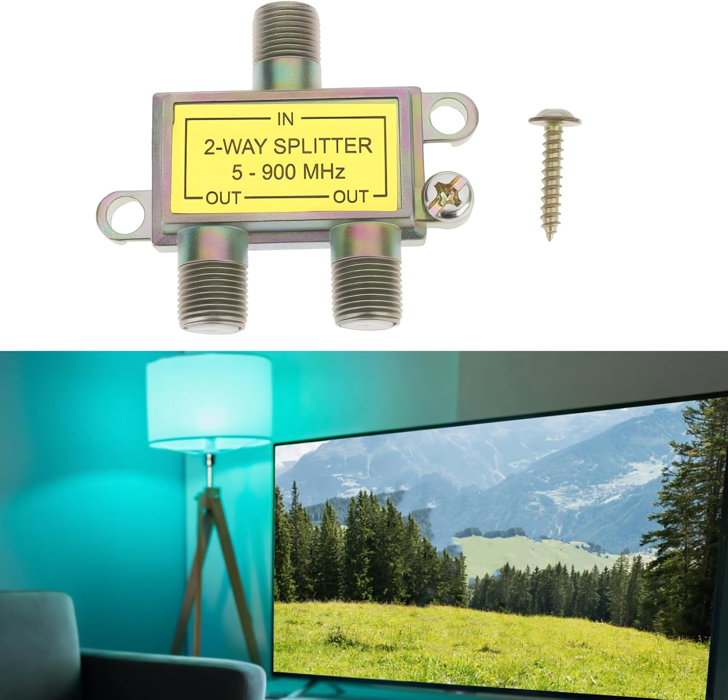 5Pcs 2 Way Satellite Splitter 5-900MHZ with Screws for TV Cables