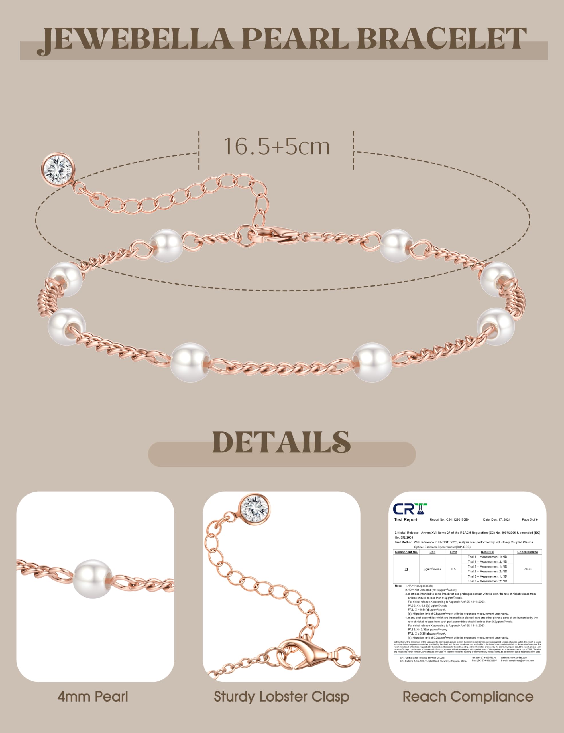 HHRFCS Pulseras de Perlas de Agua Dulce para Mujer Pulsera de Perlas Hecha a Mano Ajustable Cadena de Mano Chapado en Oro de 18 Quilates/Oro Rosa/Oro Blanco Elegantes Joyas con Cuentas Regalos para