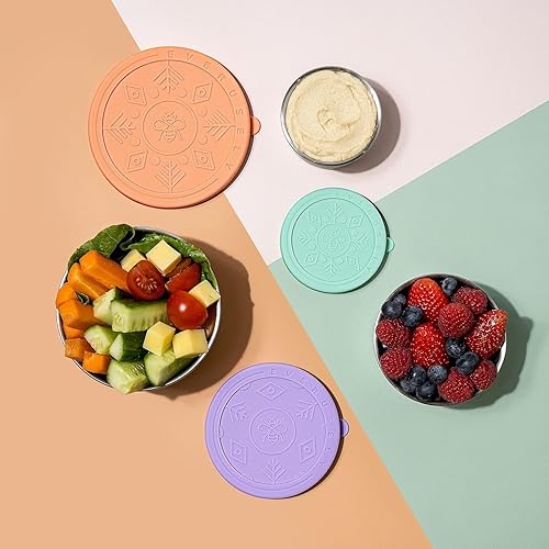 Miniatura 8 de Everusely Recipientes pequeños de acero inoxidable con tapas (13 oz6 oz3 oz), recipientes de almuerzo de acero inoxidable, recipientes de alimentos