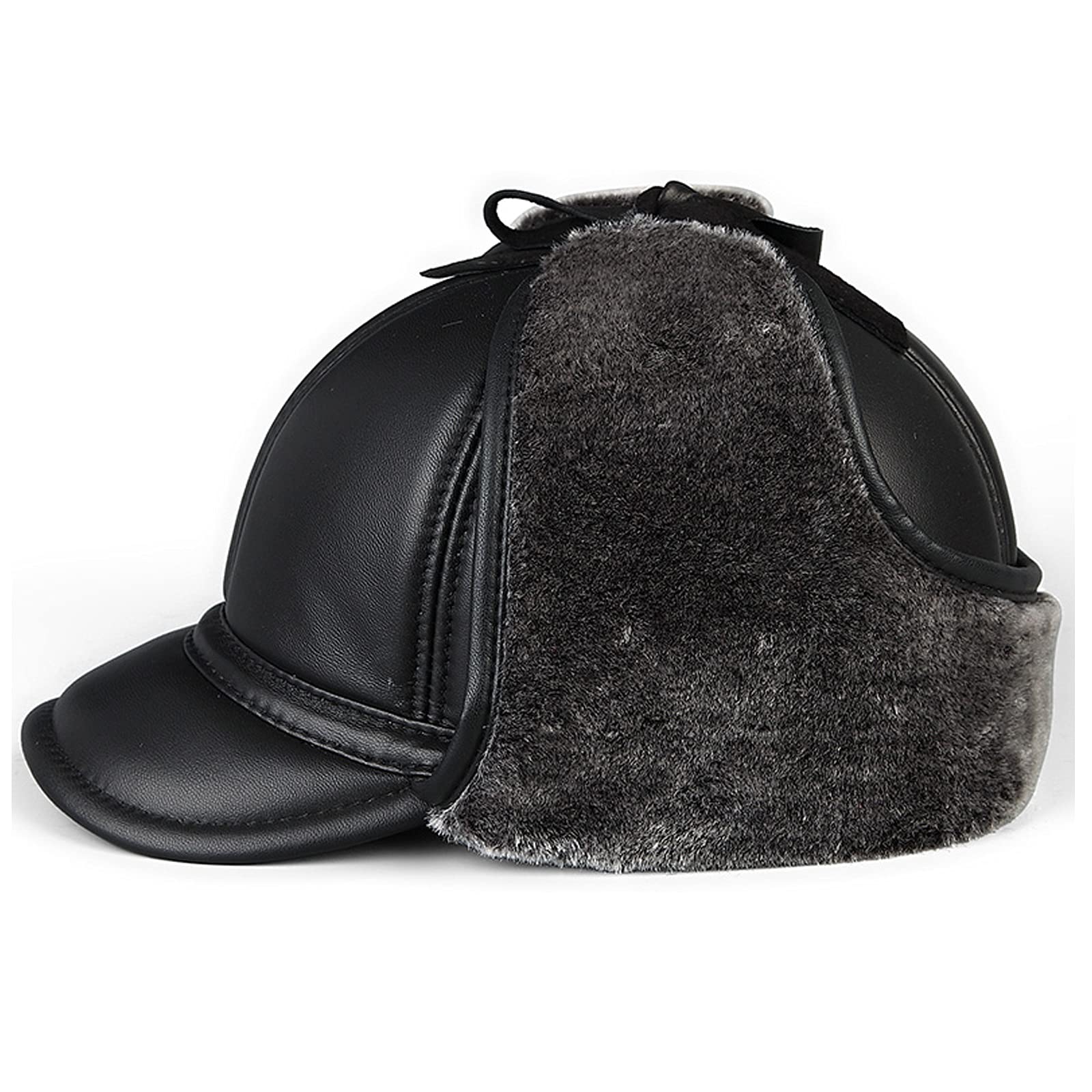 G&F Inverno Cappello Baseball con Paraorecchie for Uomo Antivento Cappello Aviatore Pelle Ushanka Russo Cappello Bomber for Anziani