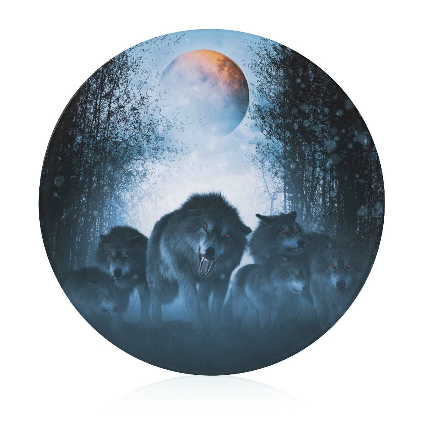 Planche à découper en verre loup lune plateau de cuisine résistant à la chaleur 20cm