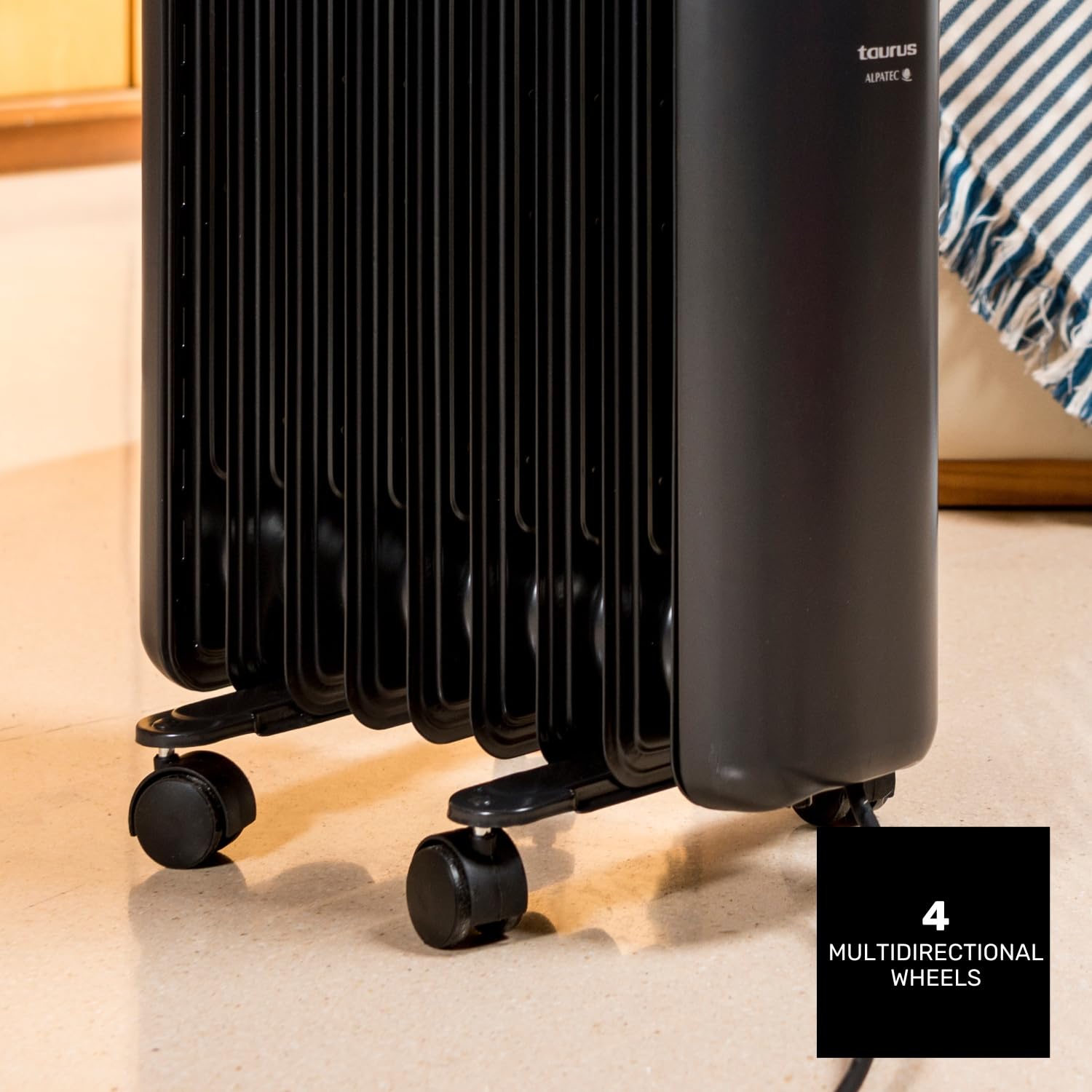 Taurus 1500 - Radiador de aceite. 1500W. 3 niveles de potencia. 7 elementos. Pantalla digital. Selector de potencia. Temporizador. Programable. ModoECO. Temperatura ajustable de 5 a 35ºC