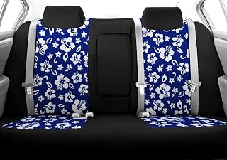 CalTrend Rear 40/60 Split Back & Solid Cushion Seats, NeoSupreme Seat Covers for 2004-2009 Toyota Prius Hawaii Blue Hawaii Blue Insert with Black Trim