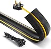 Floor Cable Cover Protector with Pack of Cable Ties | Heavy Duty Wire Cover & Non-Slip Base, Protect Cables & Prevent Trip Hazards | Ideal for Offices, Retail, Gyms, Factories & Garages 2M