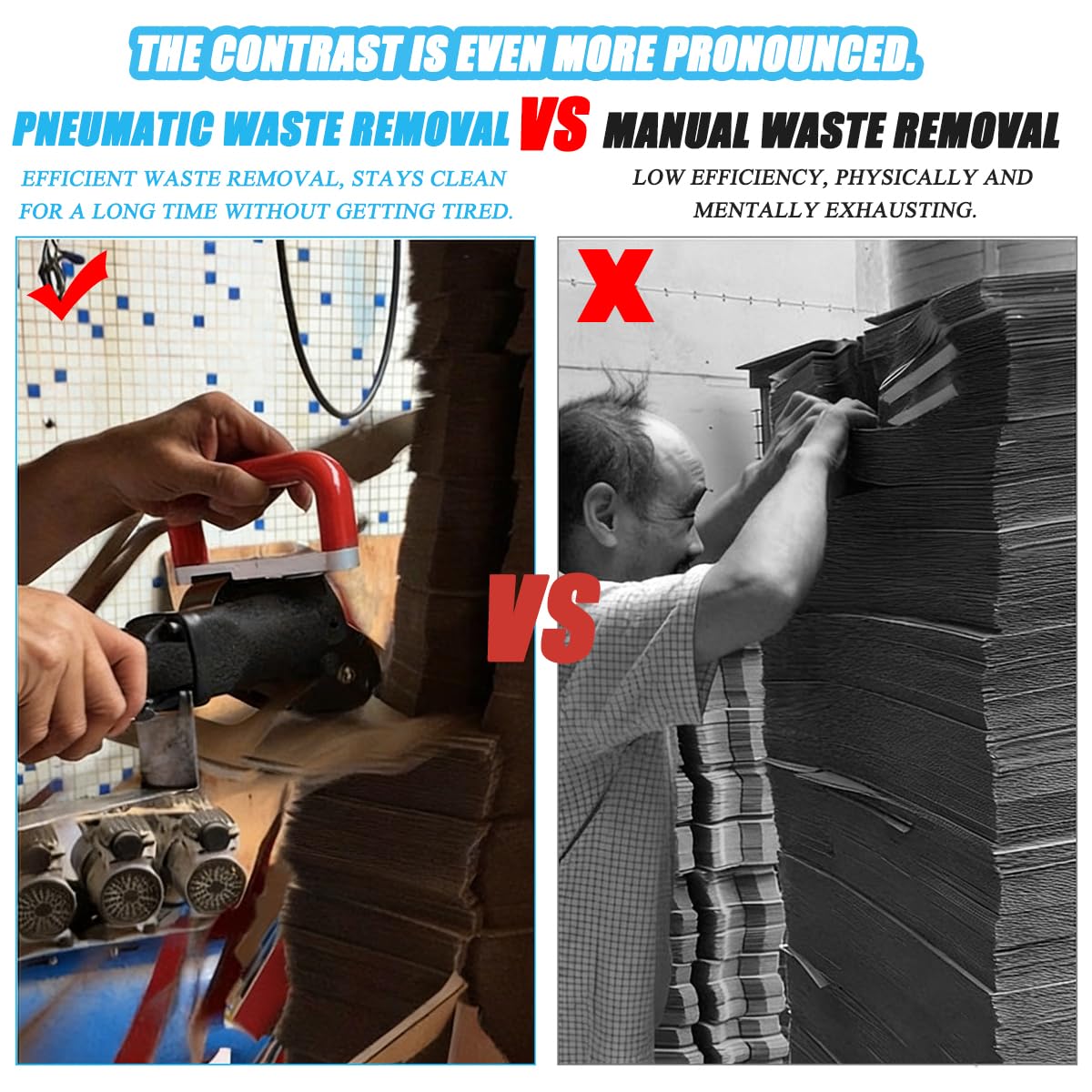Herramienta neumática de eliminación de residuos, cortador de bordes de papel para cartón y cartón corrugado, aleación de acero, presión de entrada de 6 a 8 kg, máquina de corte