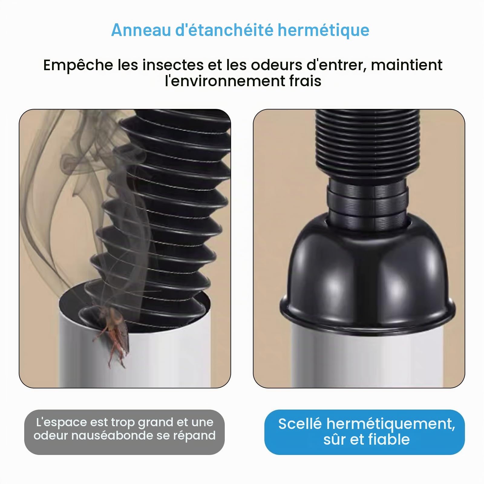 Kit de Égouttoir de Bonde de Lavabo Universel Égouttoir Siphon Lavabo avec Tuyau de Vidange Flexible Rétractable et Bouchon Dévier À Filtre Pop-up Kit de Vidange D'Évier pour Salle de Bain Cuisine