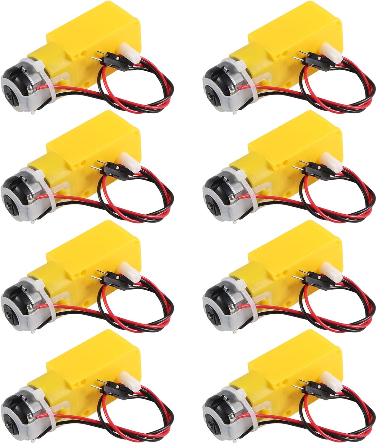 8pcs TT Motor Dual DC 3-6V Gearbox Motor 200RPM Ratio 1:48 Shaft Motor with 2.54mm Wire for Arduino DIY Smart Car Robot
