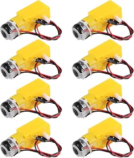 AEDIKO 8pcs TT DC Gearbox Motors 3-6V 200RPM 1:48 Ratio with 2.54mm Wires for Arduino DIY Robot Smart Car Chassis
