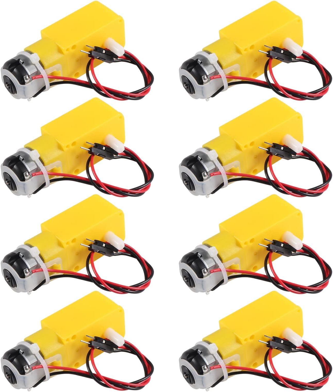 8pcs TT Motor Dual DC 3-6V Gearbox Motor 200RPM Ratio 1:48 Shaft Motor with 2.54mm Wire for Arduino DIY Smart Car Robot