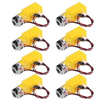 8pcs TT Motor Dual DC 3-6V Gearbox Motor 200RPM Ratio 1:48 Shaft Motor with 2.54mm Wire for Arduino DIY Smart Car Robot