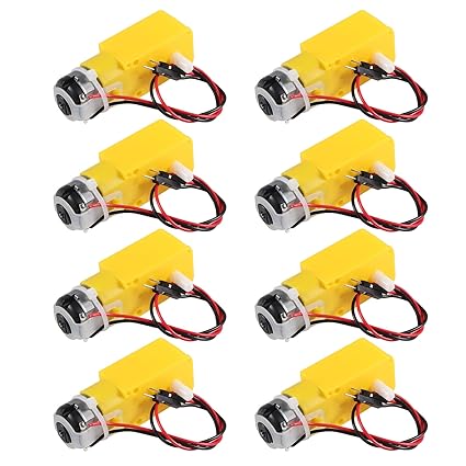8pcs TT Motor Dual DC 3-6V Gearbox Motor 200RPM Ratio 1:48 Shaft Motor with 2.54mm Wire for Arduino DIY Smart Car Robot