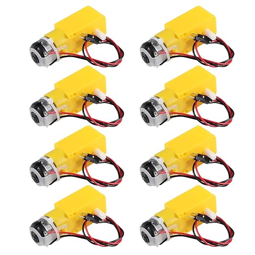 8pcs TT Motor Dual DC 3-6V Gearbox Motor 200RPM Ratio 1:48 Shaft Motor with 2.54mm Wire for Arduino DIY Smart Car Robot
