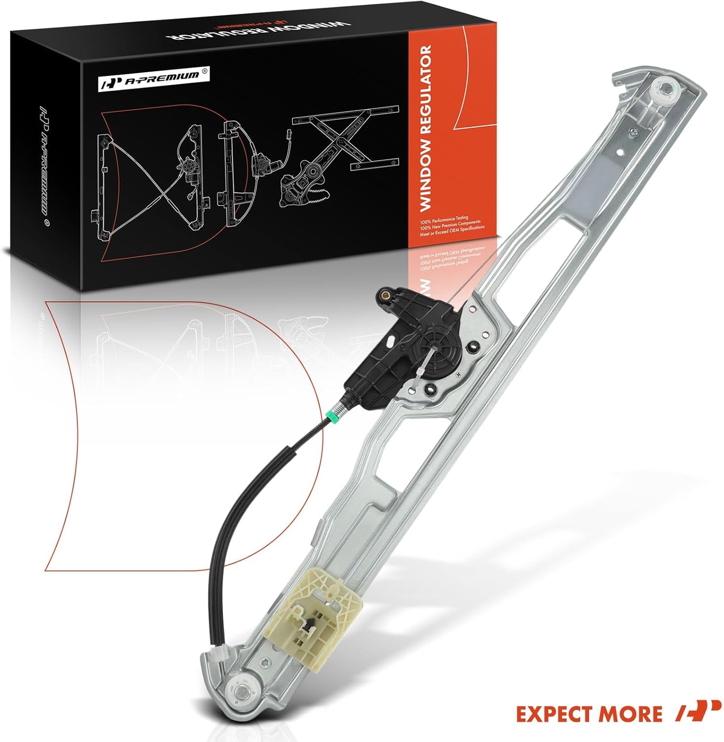 A-Premium Front Left Driver Side Electric Power Window Regulator Without Motor Compatible with Ford Transit-150, Transit-250, Transit-350, Transit-350 HD, 2015-2023