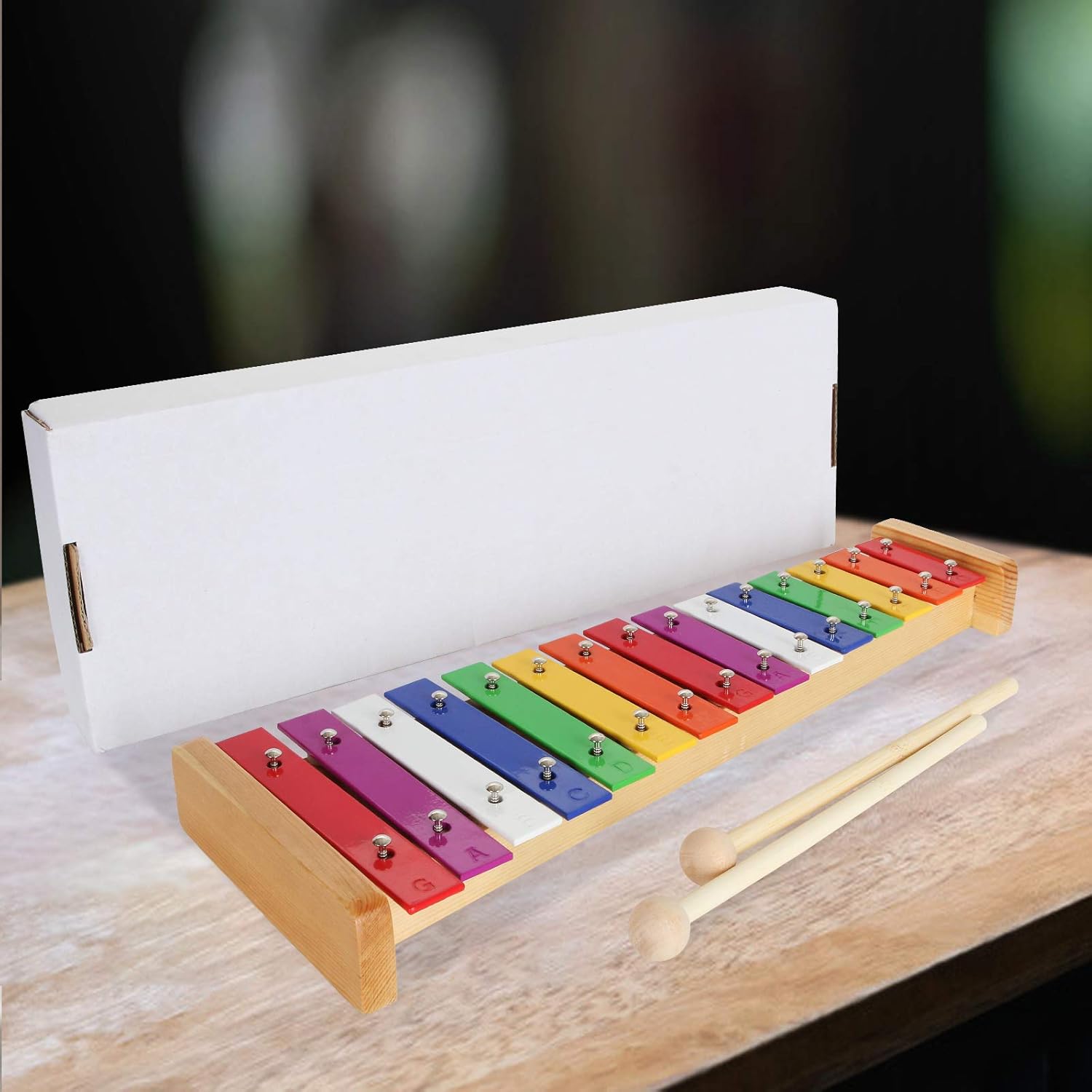 Buy 15 Note Toddler Xylophone MultiColored Metal Bars Glockenspiel
