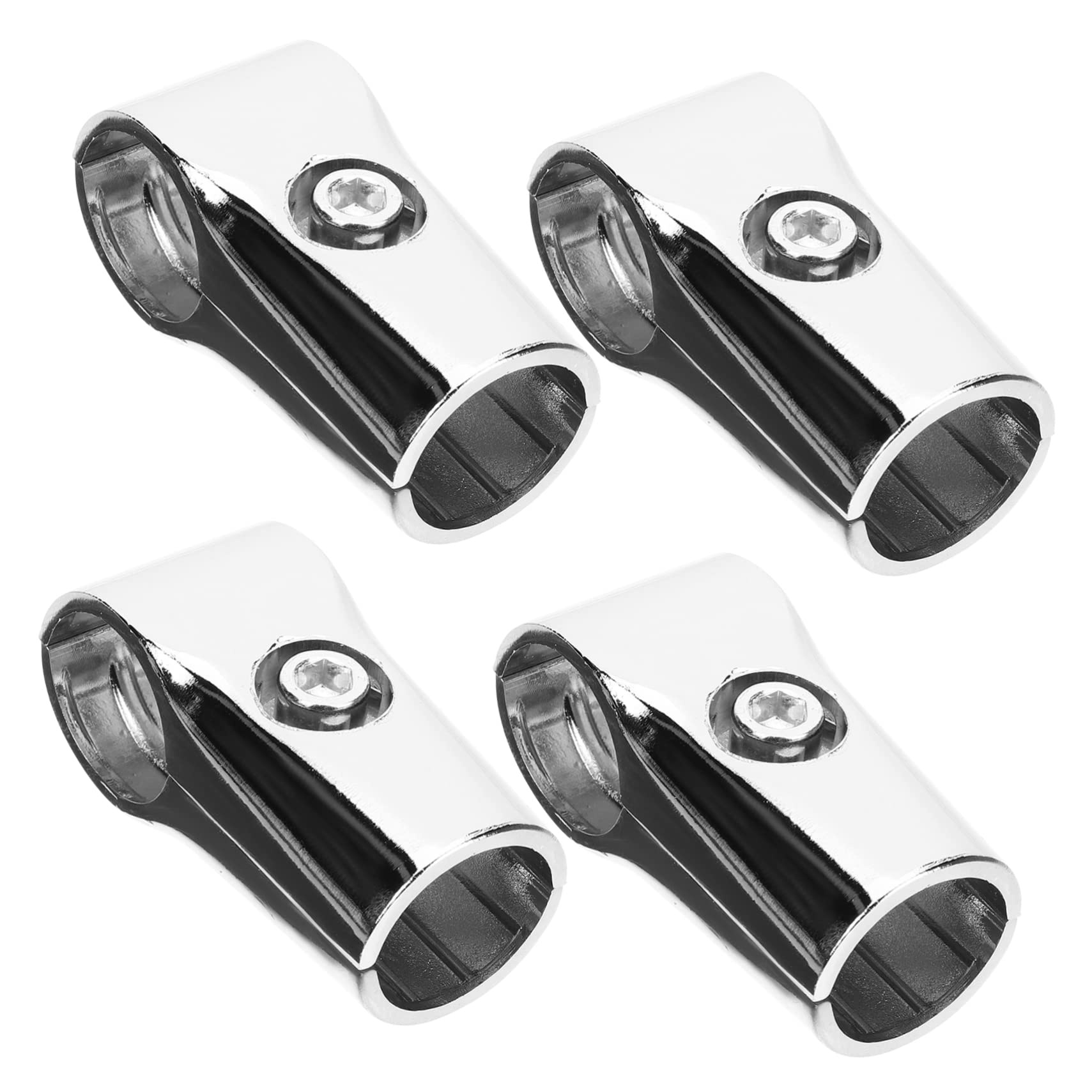 Cabilock 4pcs Stainless Steel Connector for Closet Rod Pole Fitting Easy Install Aluminum Alloy 2 Ways