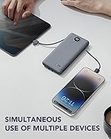 Vista 6 de VRURC Portable Charger Built-in Cables and AC Wall Plug, USB C Power Bank 10000mAh, Travel Battery Portable Phone Charger Compact Lightweight