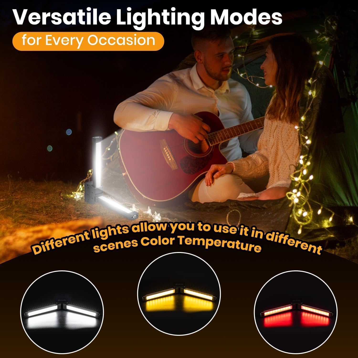 Gym Lamp for Posing Portable Magnet LED Posing Lamp with Hanging Hook, Selfie Light with 180 Degree Folding - Image 3