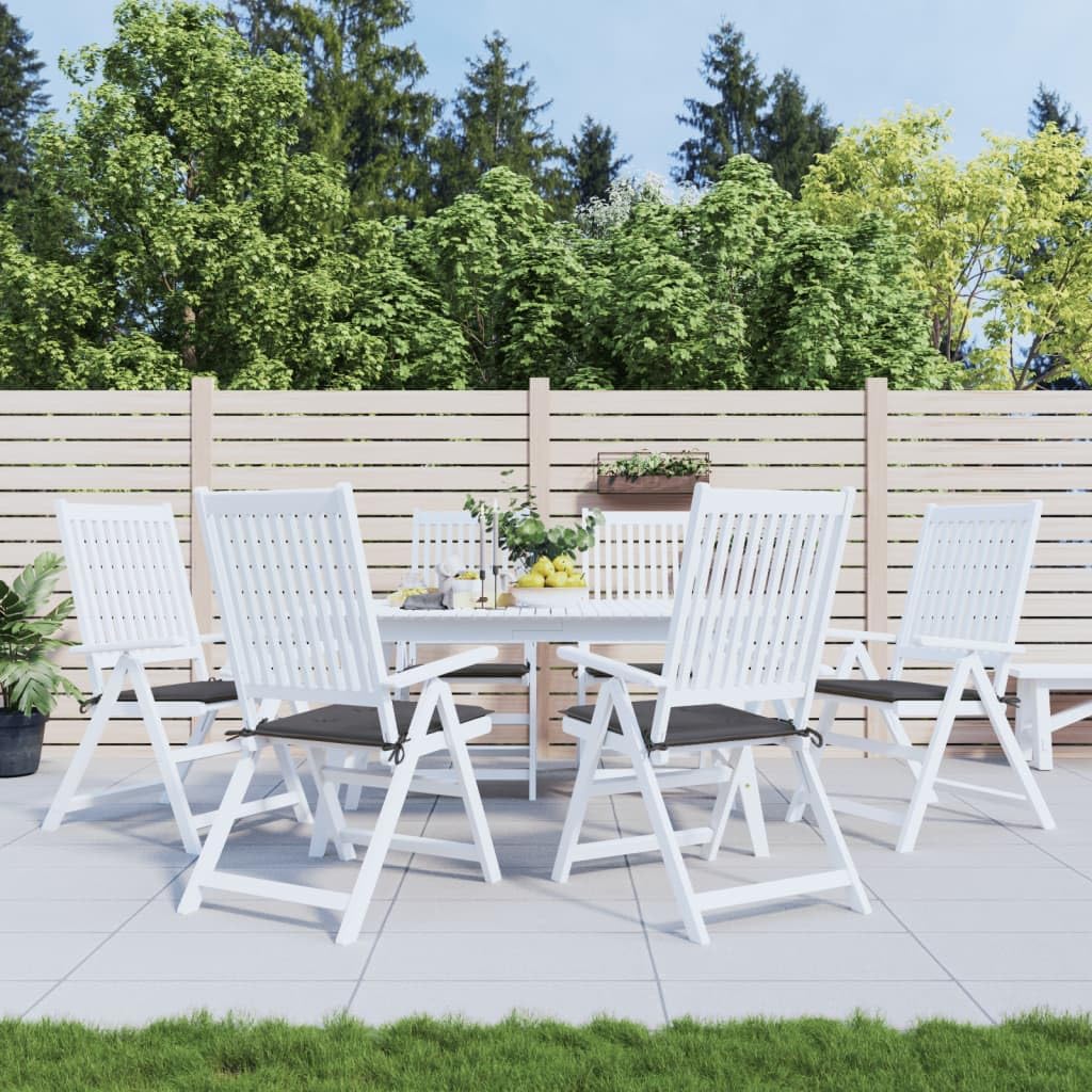 vidaXL 6 Piece Garden Chair Cushions Gray 15.7x15.7x1.5 in Oxford Fabric Indoor Outdoor Cushion Patio Sofa Seat Pad Square