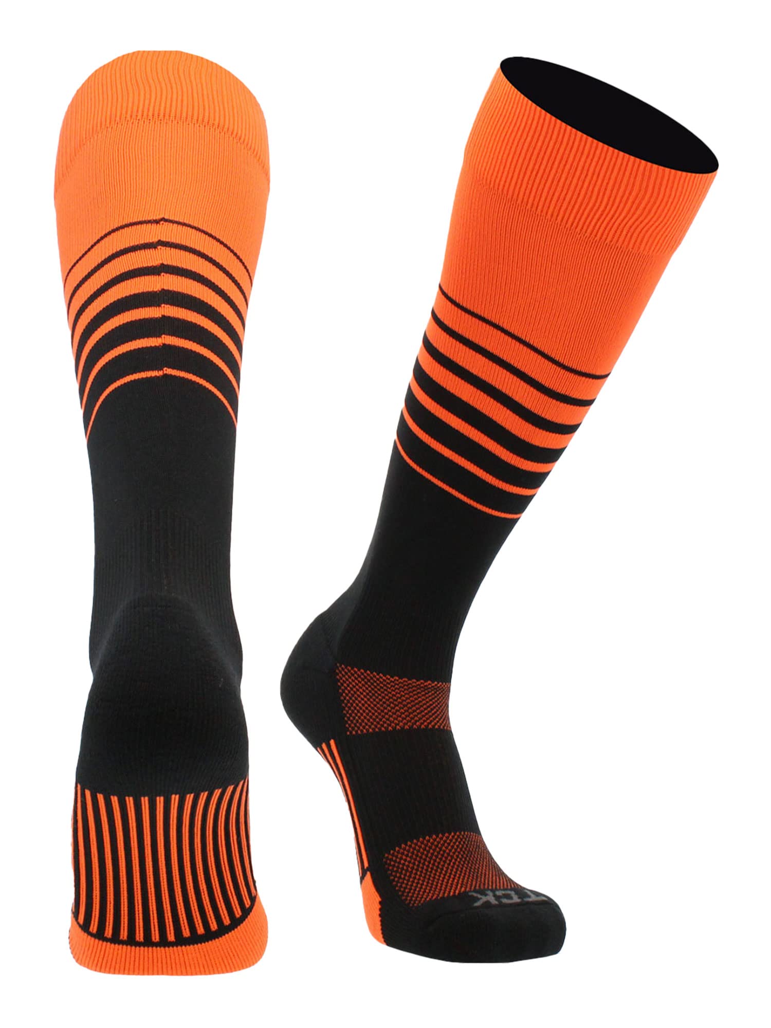 TCK Elite Breaker Striped Socks | Over-the-Calf Soccer Baseball Softball Socks | Extra Stretch for Shin Guards | USA Made