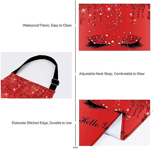 Miniatura 4 de SSCSTS Hello Gorgeous Unicorn - Delantal con pestañas de unicornio, tamaño ajustable, para hombres, mujeres, cocina, hornear, jardinería