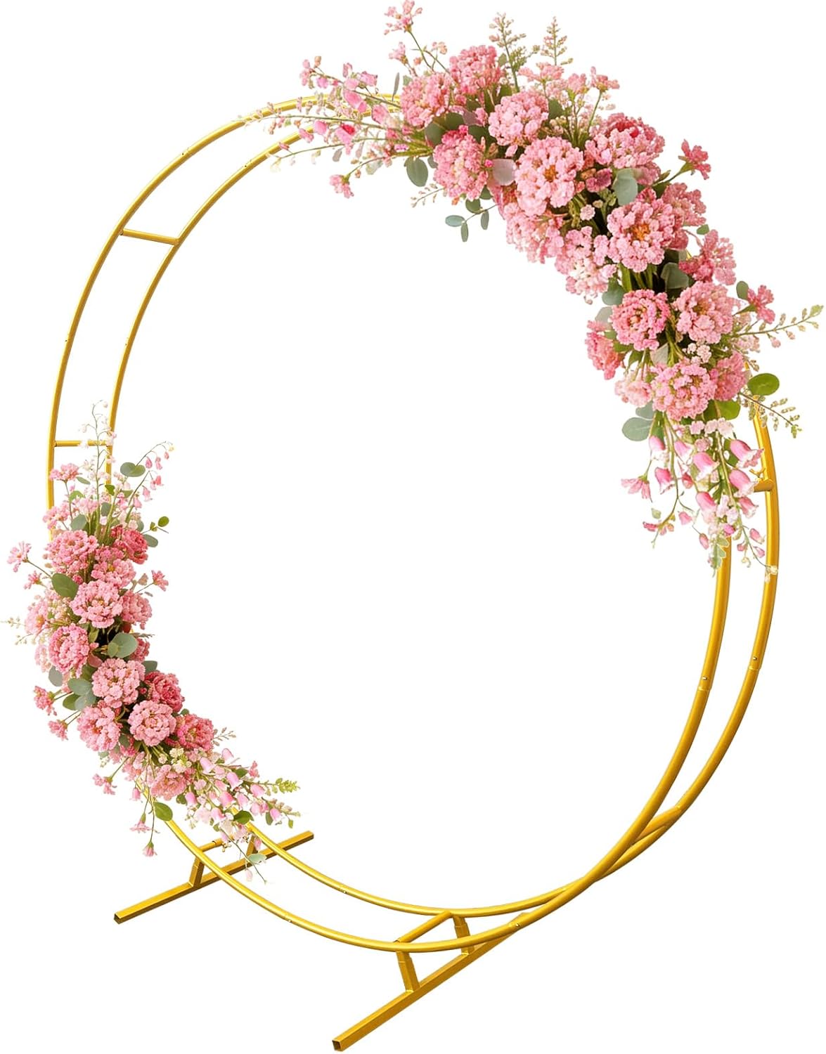 Large Double Round Gold Metal Balloon Arch kit Decoration for Wedding Birthday Party Graduation Decorations and Baby Shower Photo Background Dia in 1.8M