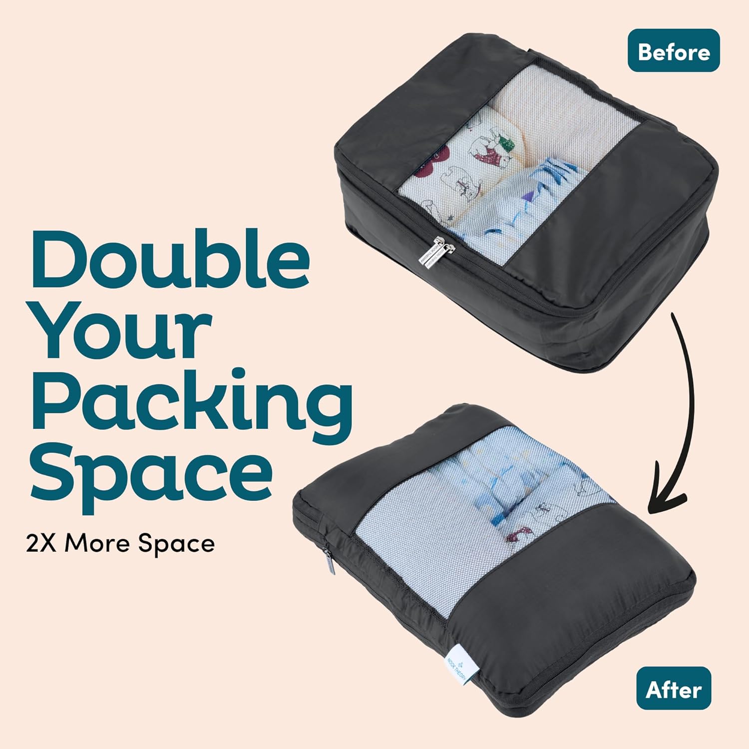 10-Pack Large Compression Packing Cubes for Travel - Lightweight Compression Packing Cube Set, Water-Resistant Luggage Organizer Bags & Suitcase Organizers, Travel Cubes for Carry-On, Checked Luggage - Image 9