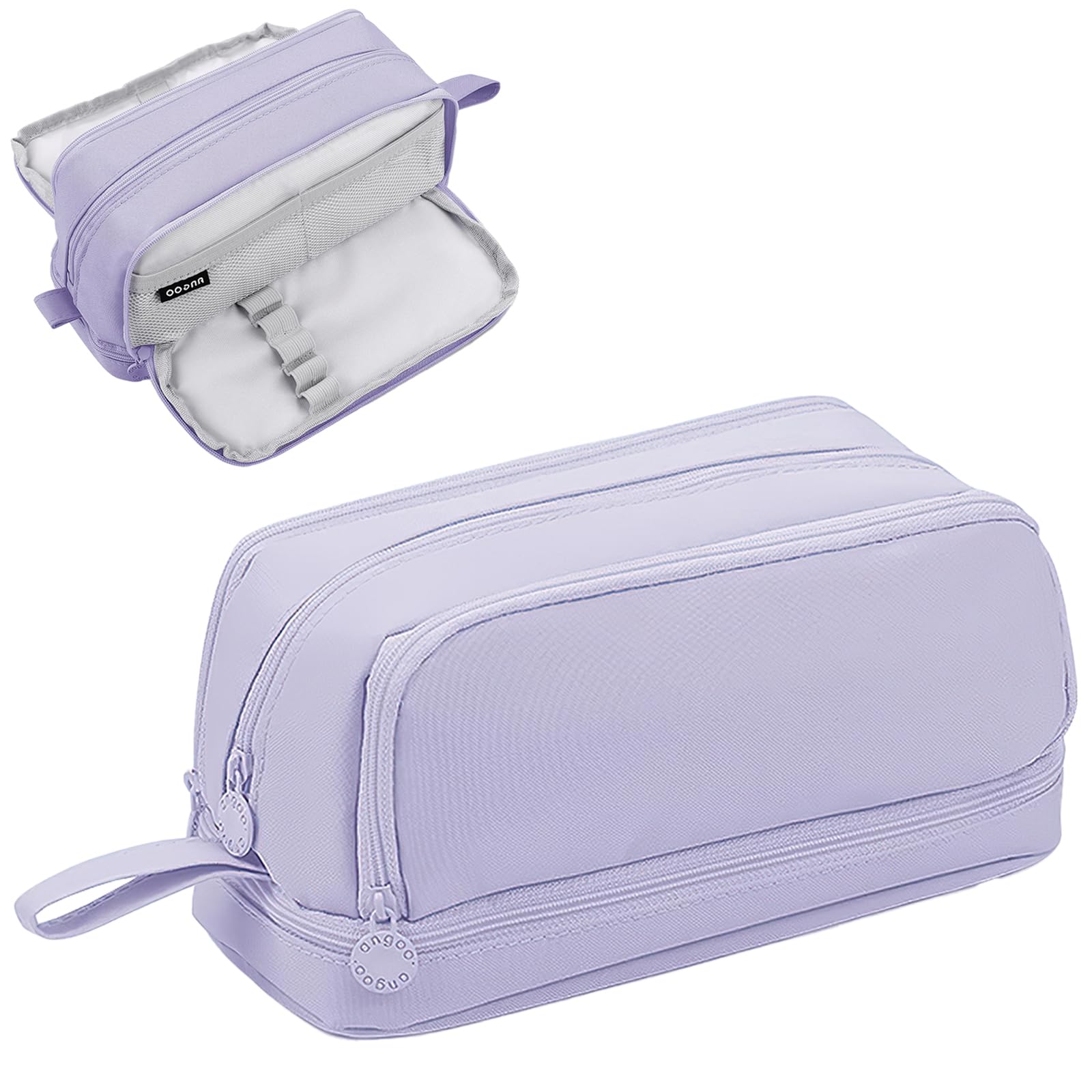 Durable Pen Pencil Case Big Storage Pen Pouch Bag For School Supplies Office College Teen Girls Adults, Purple | UK
