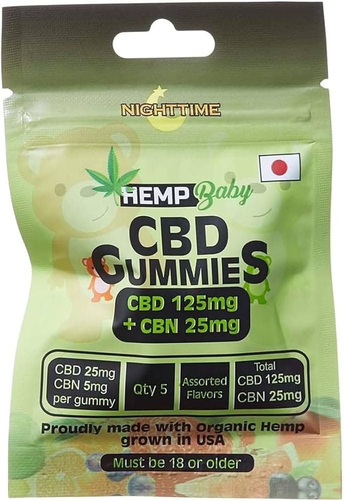Amazon.co.jp: HEMP Baby CBD GUMMIES CBD125mg＋CBN25mg 5粒入 NIGHT