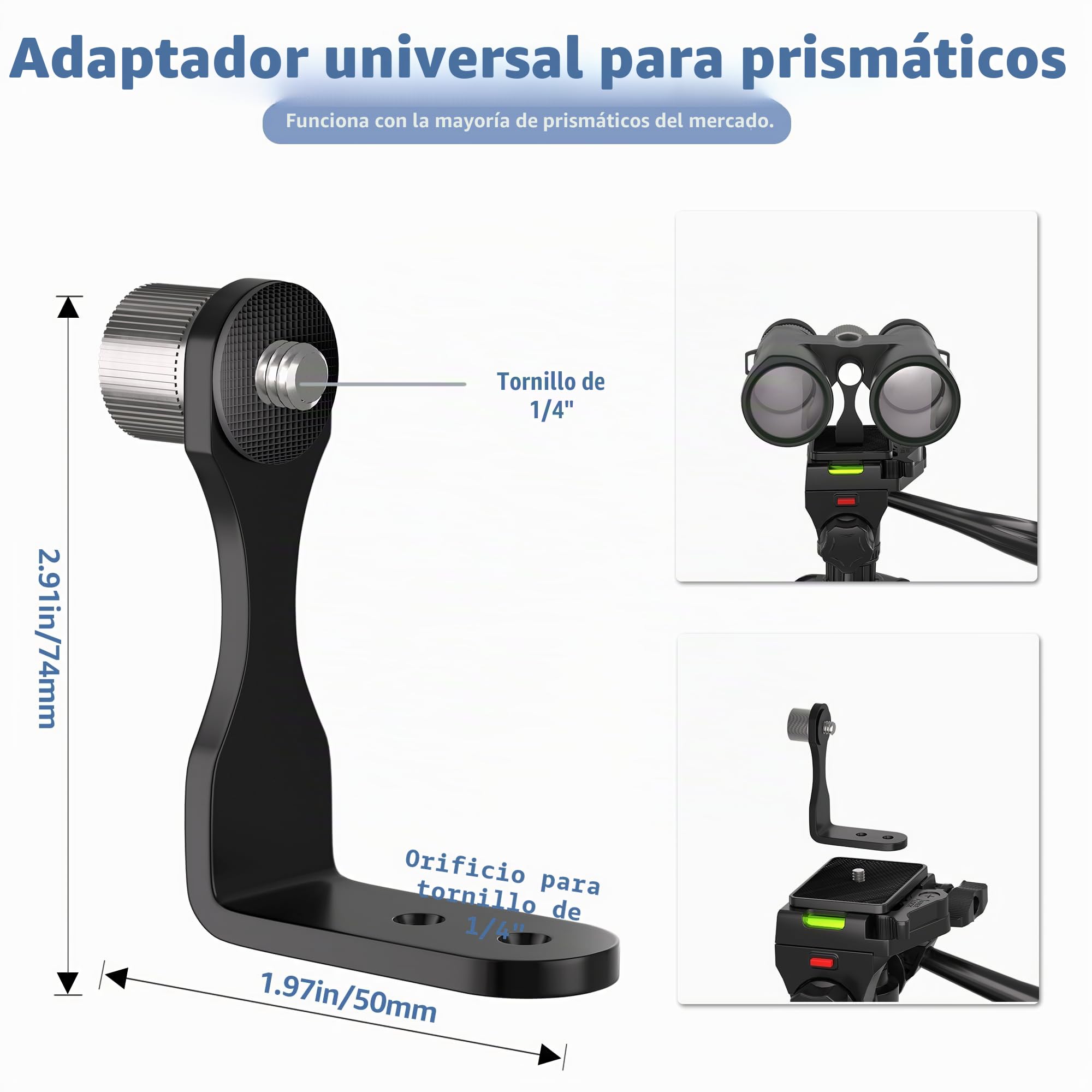 Trípode para prismáticos, trípode para telescopio terrestre de 183 cm con adaptador para prismáticos y 2 placas de liberación rápida, soporte de cámara de viaje con soporte para teléfono/bolsa de