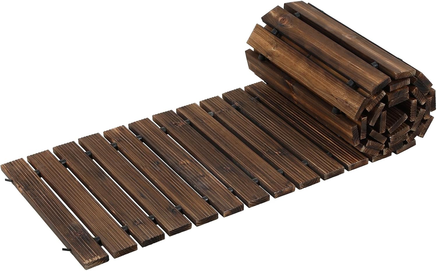 Instant Roll-Out Wooden Garden Pathway - 8FT/12FT Length, 43cm Width, Portable Outdoor Walkway for Patio, Lawn, Backyard, Beach & Yard 8ft