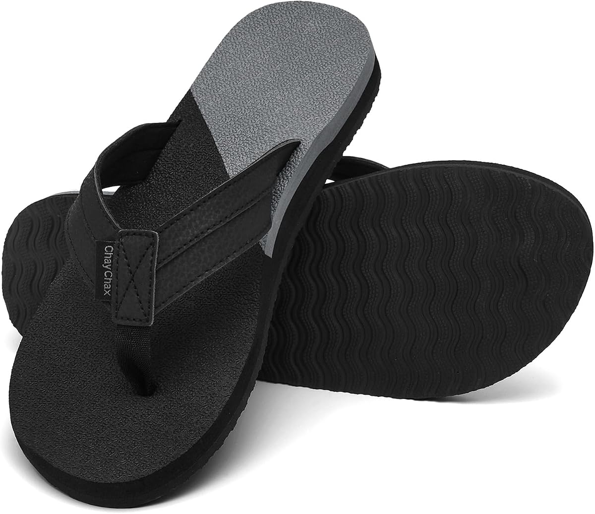 ChayChax Chanclas para hombre con soporte para el arco, cómodas sandalias de playa con plantilla ultra acolchada