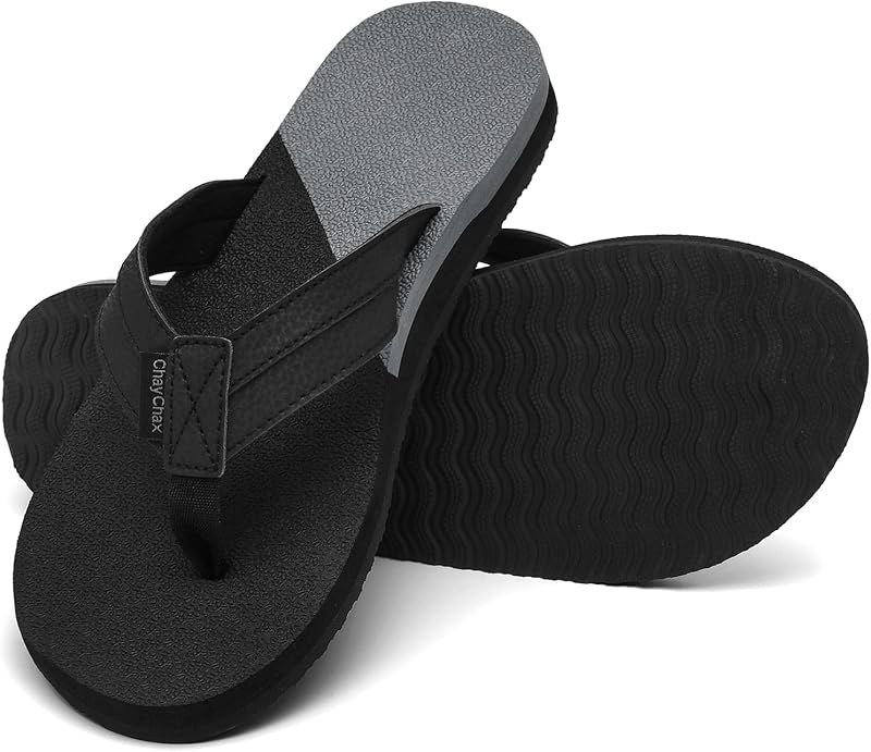 ChayChax Chanclas para hombre con soporte para el arco, cómodas sandalias de playa con plantilla ultra acolchada