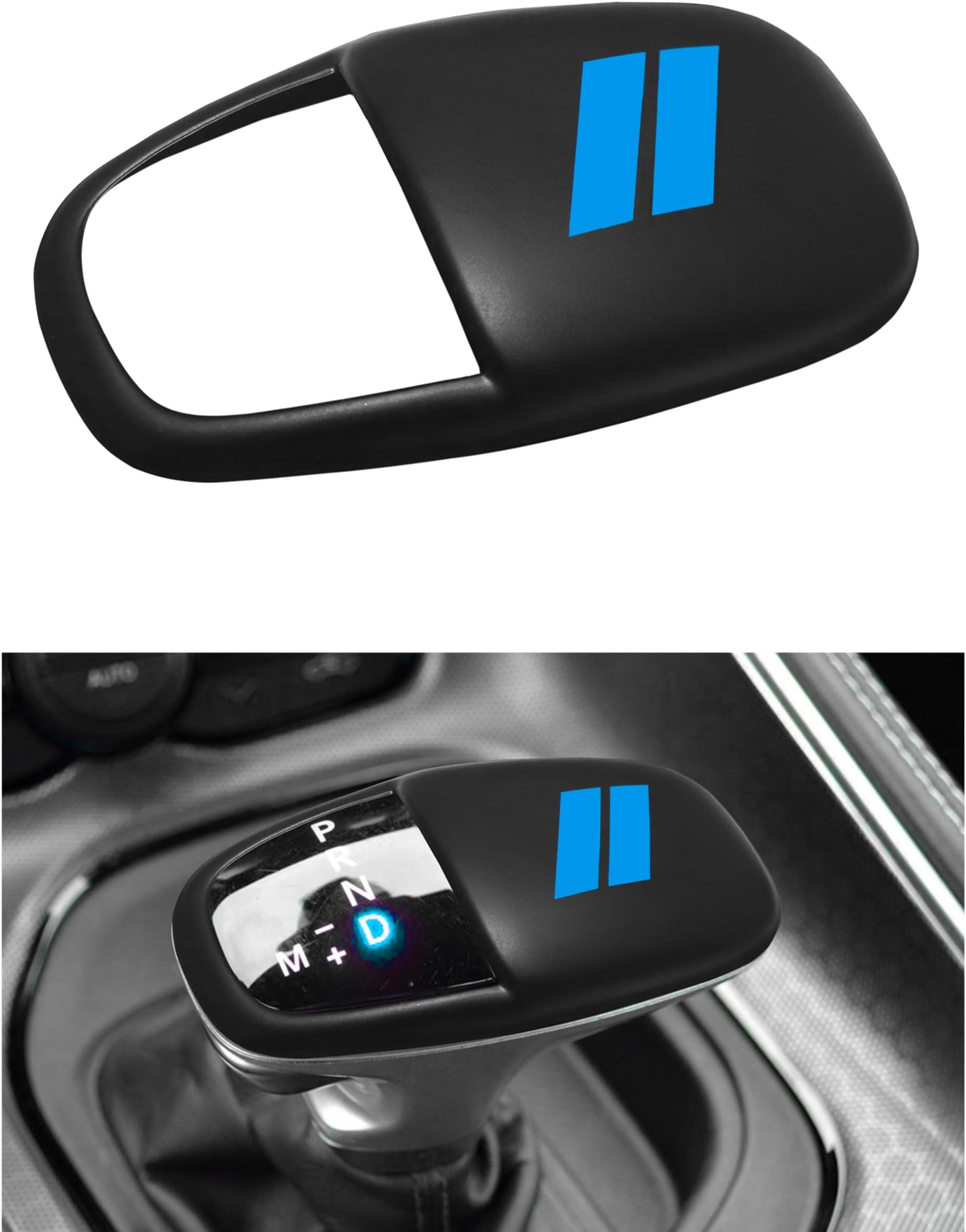 Gear Shift Knob Head Cover Trim for Dodge Charger Accessories 2015-2023 Challenger 2015-2023 2024 Durango 2016-2025 2026 ABS Interior Shell Insert Decoration Protector Gear Shifter Cover (Matte Blue)